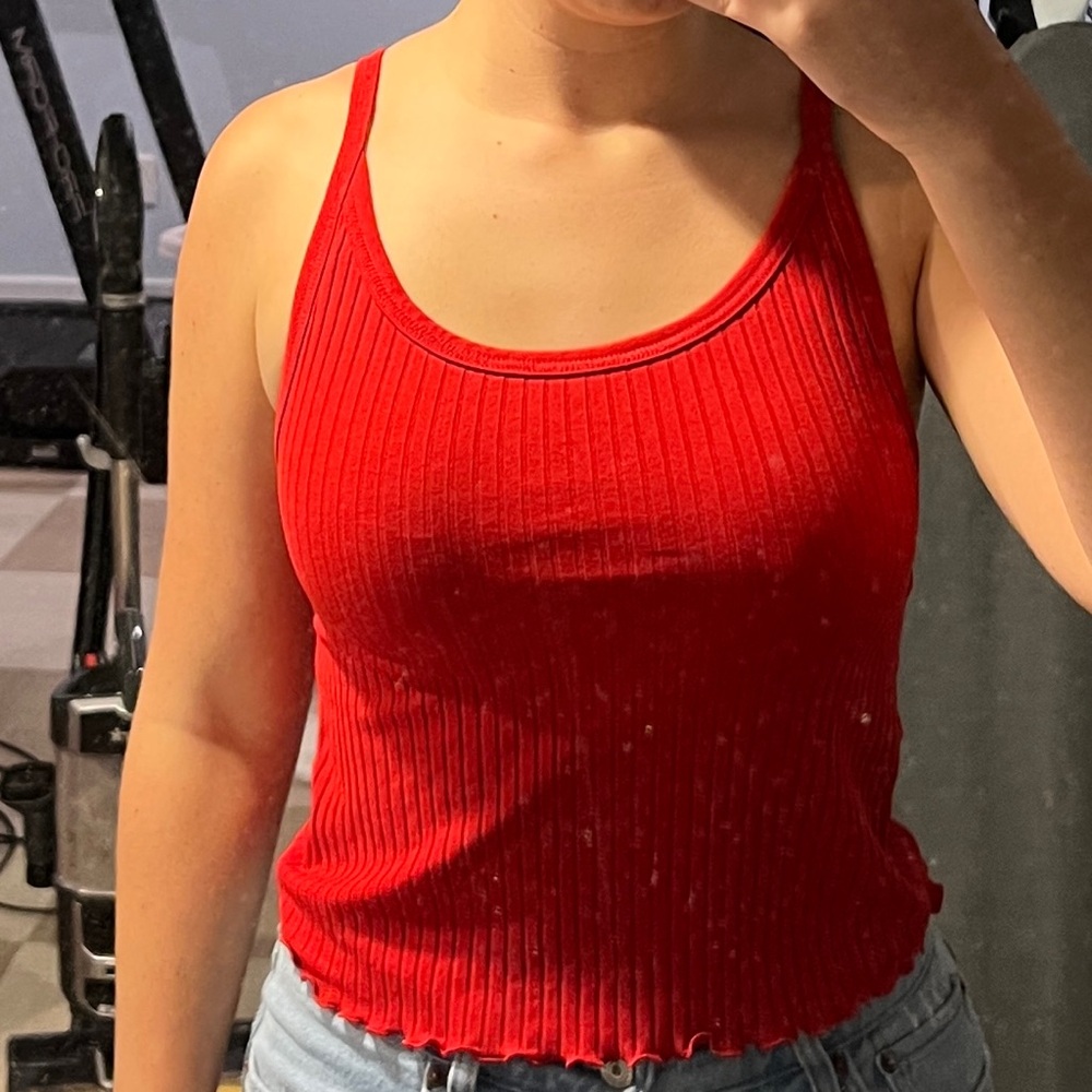 Old Navy Ribbed Red tank - Picture 2 of 4